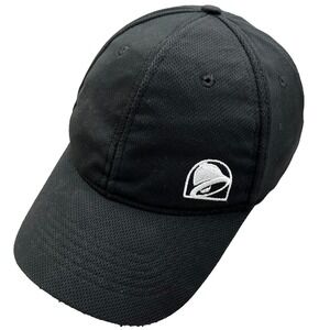Taco‎ Bell Hat Cap Strap Back Black White Logo Work Employee Uniform Adjustable